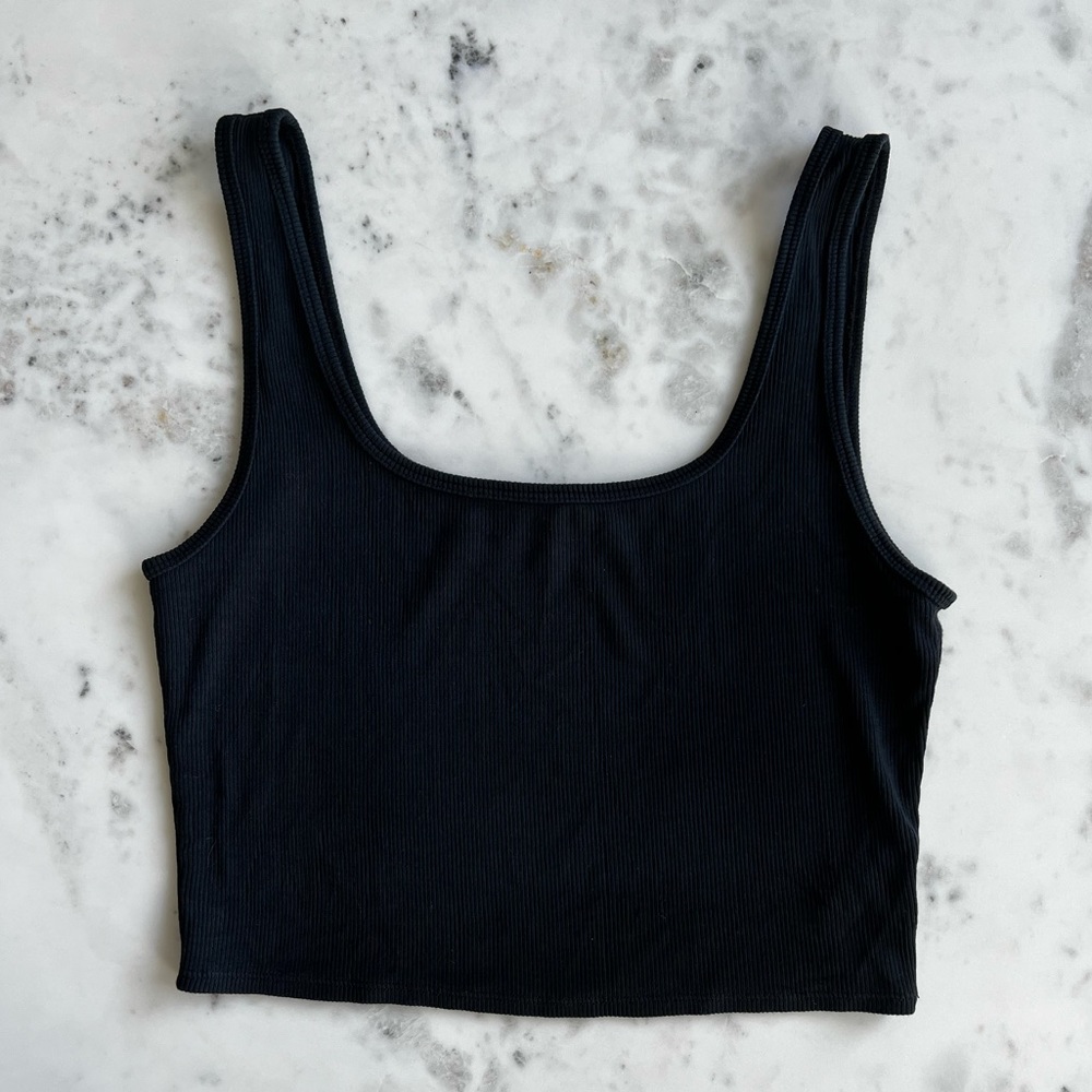 Carbon38 Black Ribbed Tank